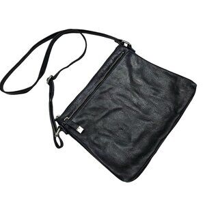 Margot Neutral Classic Staple Black Leather Crossbody Bag Timeless minimalist‎